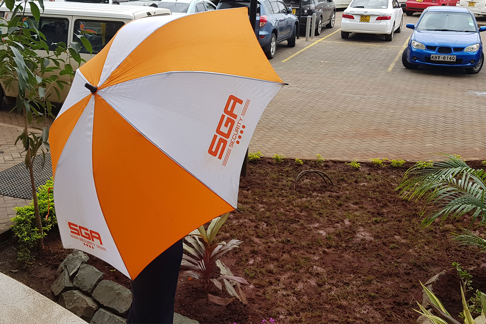 SGA Security branded umbrella